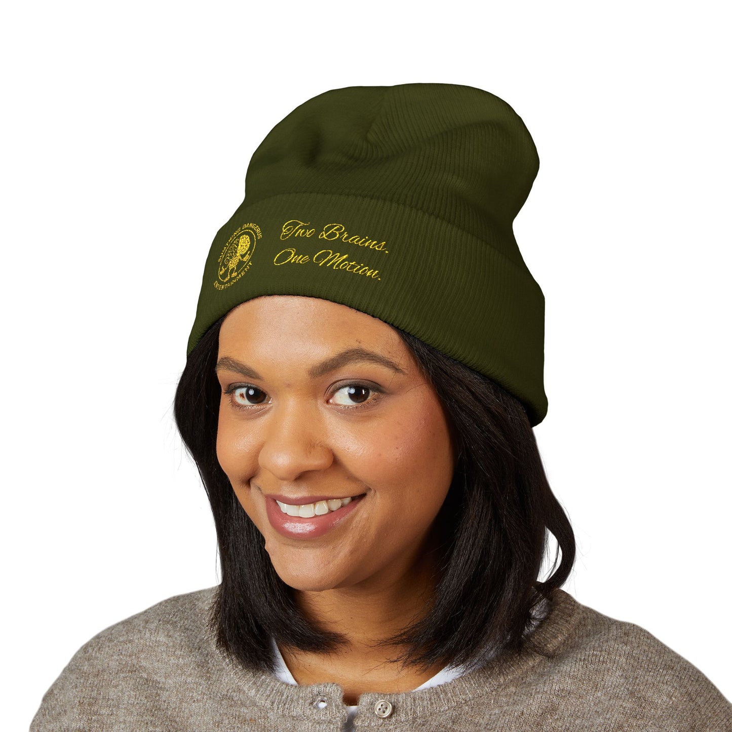 Embroidered Gold - (S.D.E) Beanie
