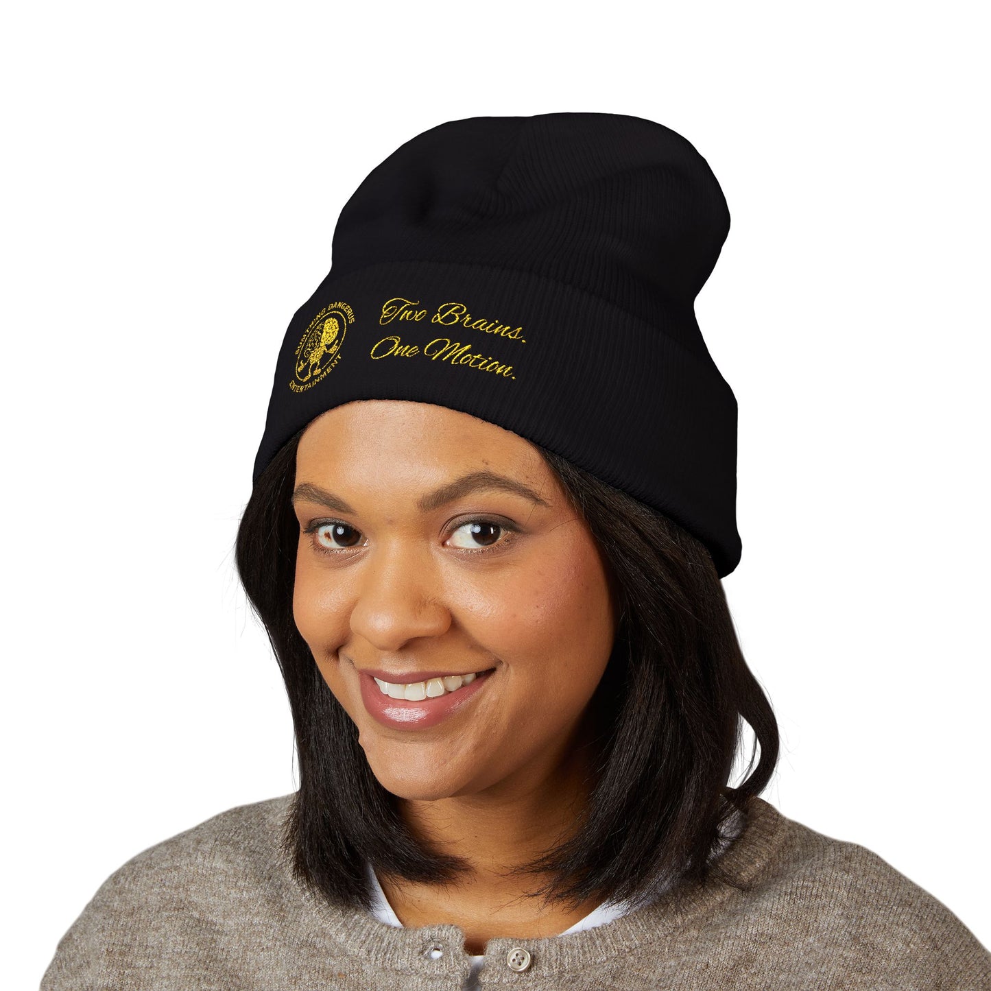 Embroidered Gold - (S.D.E) Beanie