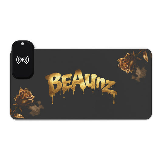 LED Mouse Pad — Gold-Rose "BEAUnz" Design