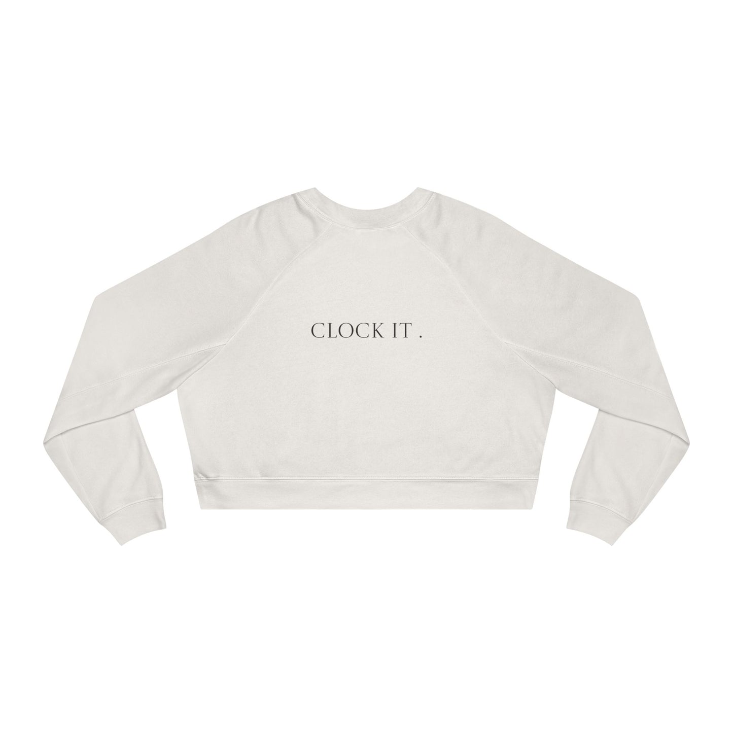 Cropped Pullover — 'BEAUnz Baddies' Graphic Fleece with "Clock It." Back Print
