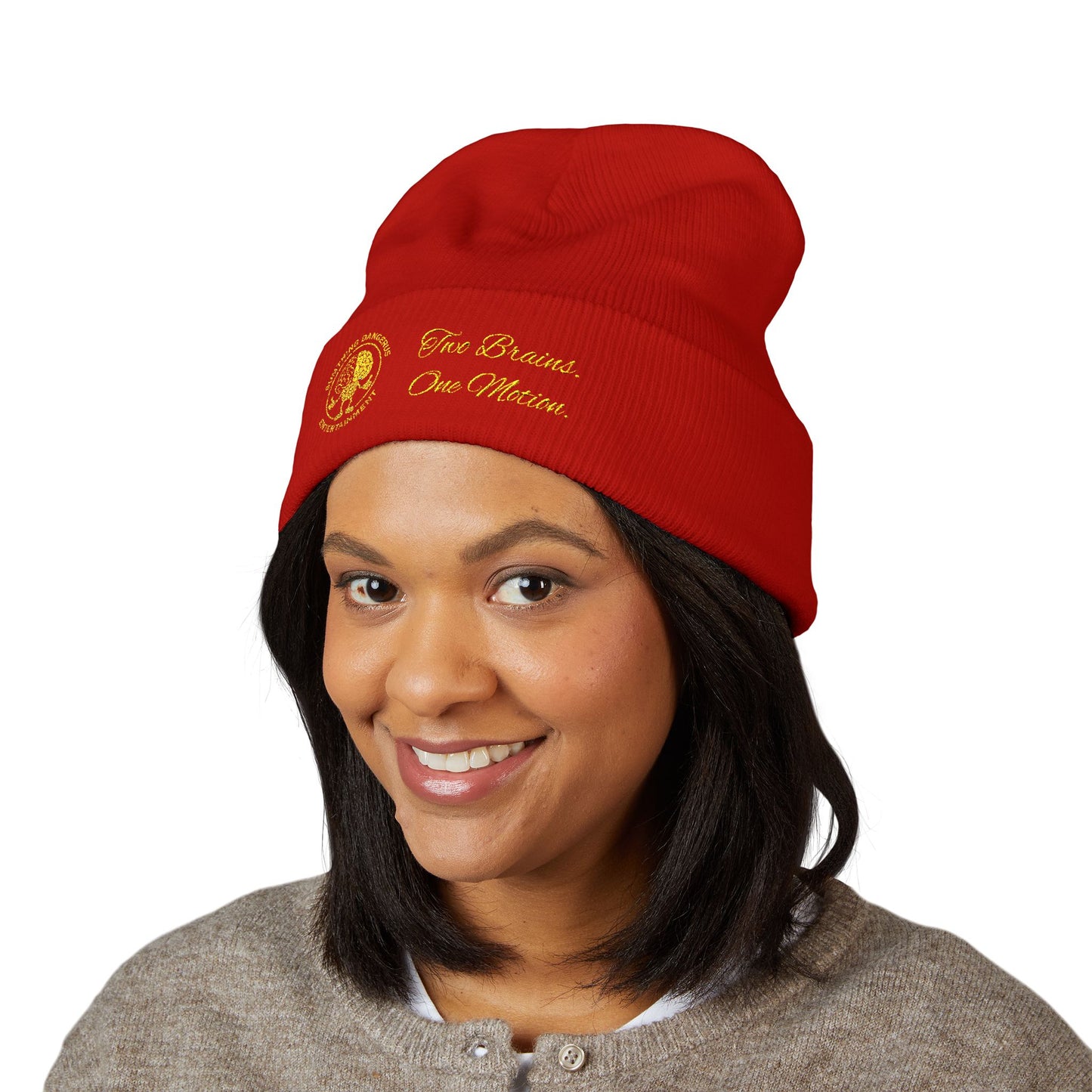 Embroidered Gold - (S.D.E) Beanie