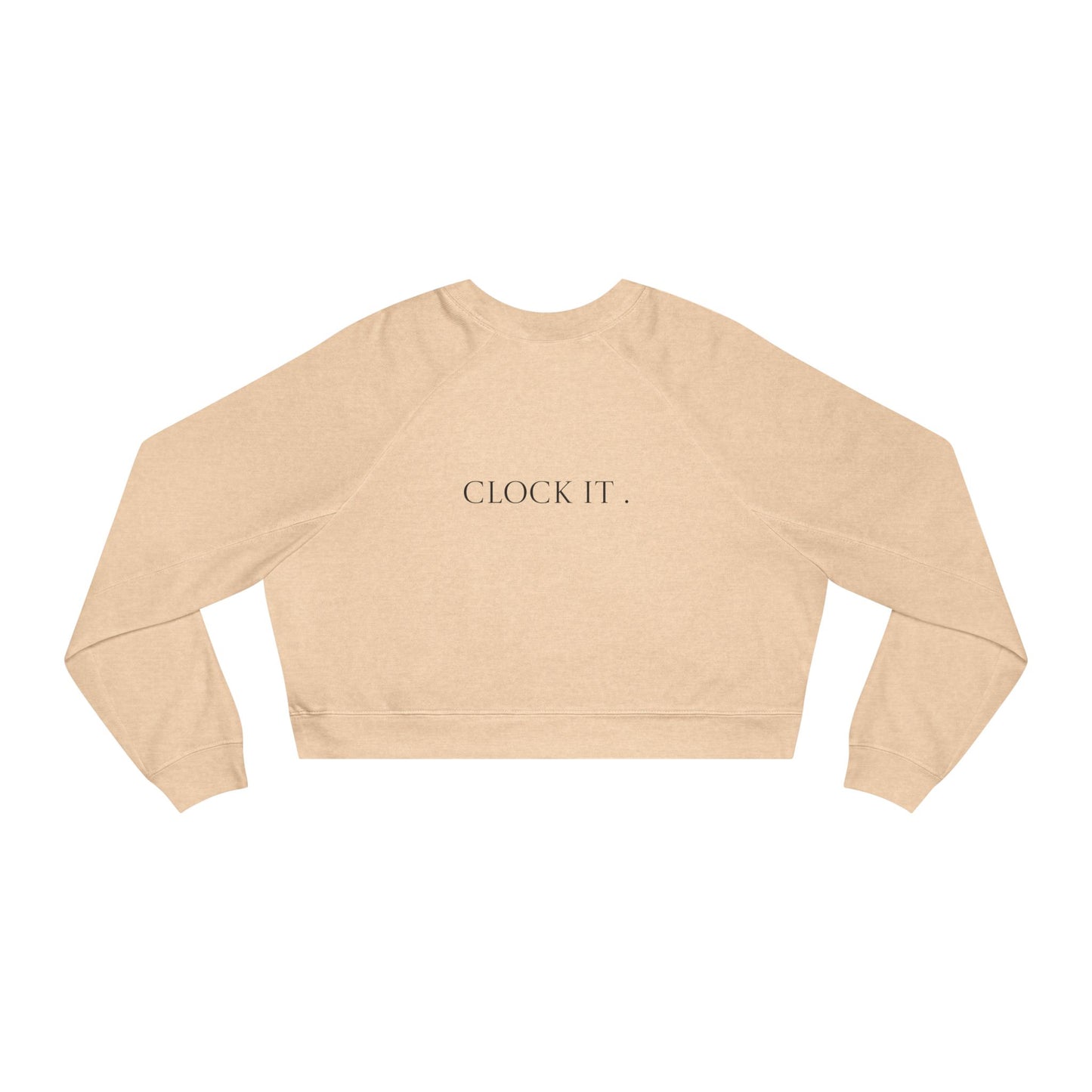 Cropped Pullover — 'BEAUnz Baddies' Graphic Fleece with "Clock It." Back Print